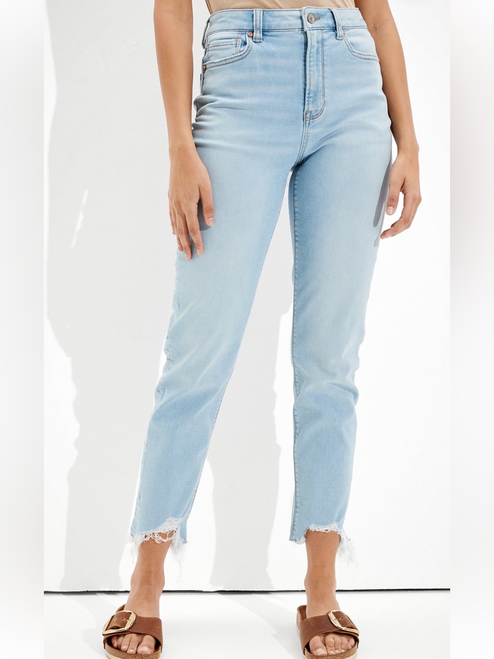 AMERICAN EAGLE Ne(x)t Level Soft Knit Mom Jean Size 12 Regular - Gravity Blue